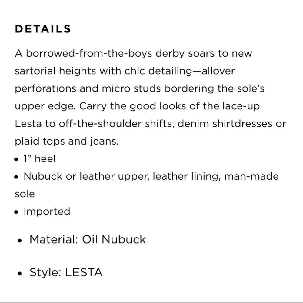 NEW Vince Camuto Lesta Perforated Derby Oxfords